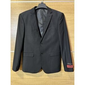Mazari Ultra Slim Fit - Mens 38R - Solid Black Suit Jacket - Stretch Armhole